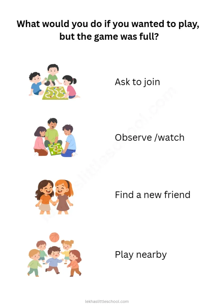 What To Do When a Game is Full | Free Printable Social Skills Chart