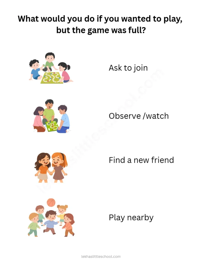 What To Do When a Game is Full | Free Printable Social Skills Chart