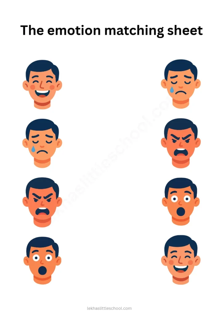 Emotion Faces Matching Game | Free Printable Feelings Worksheet