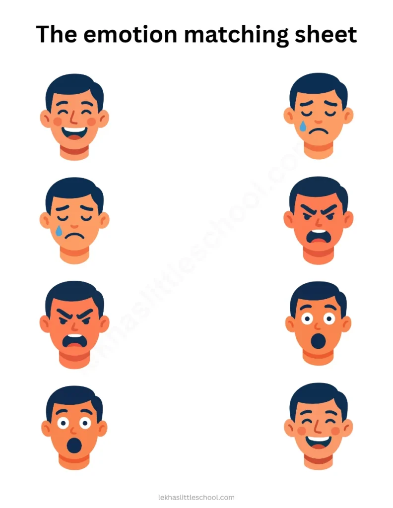 Emotion Faces Matching Game | Free Printable Feelings Worksheet