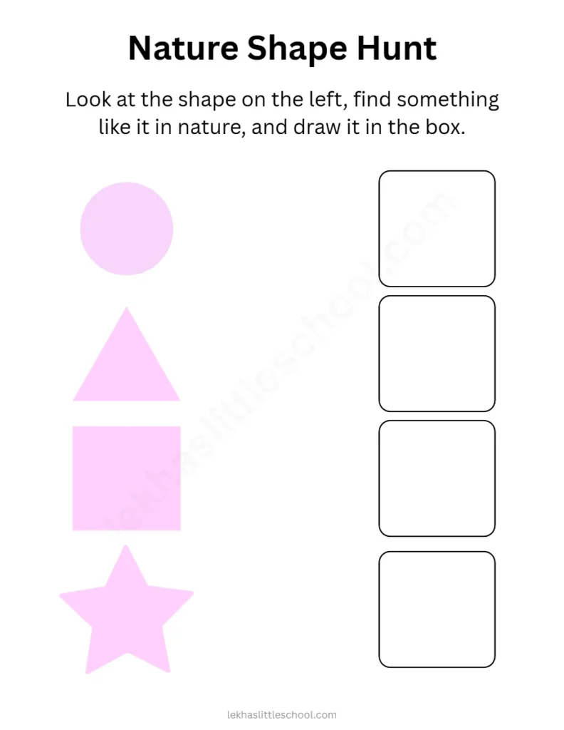 Nature Shape Hunt | Free Printable Outdoor Geometry Activity