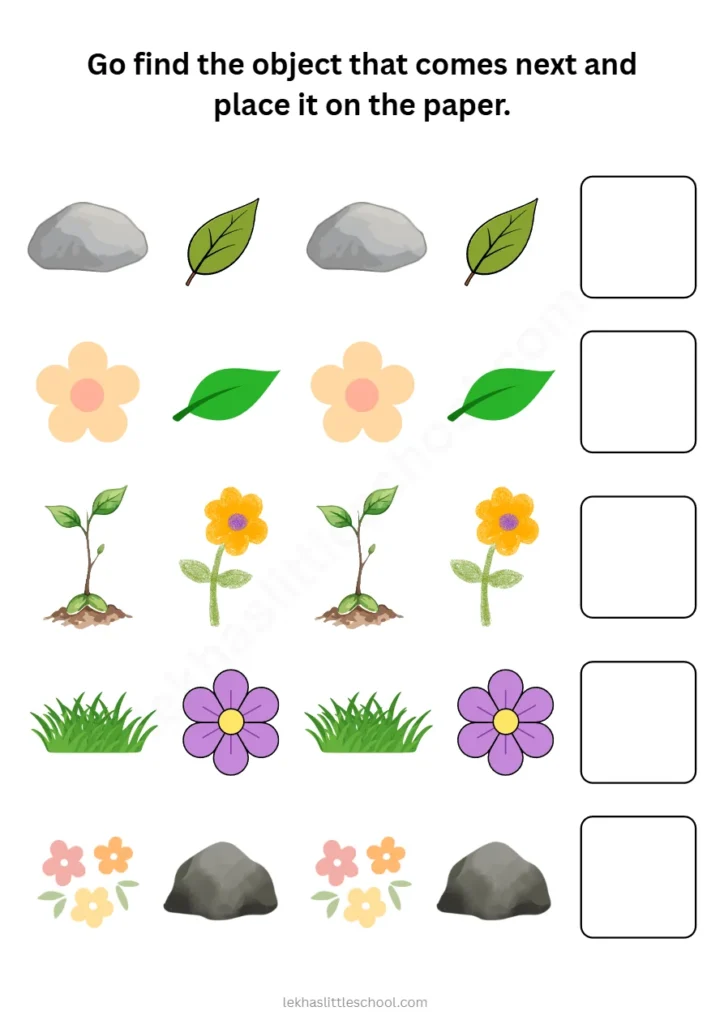 Nature Pattern Completion | Free Printable Outdoor Math Activity