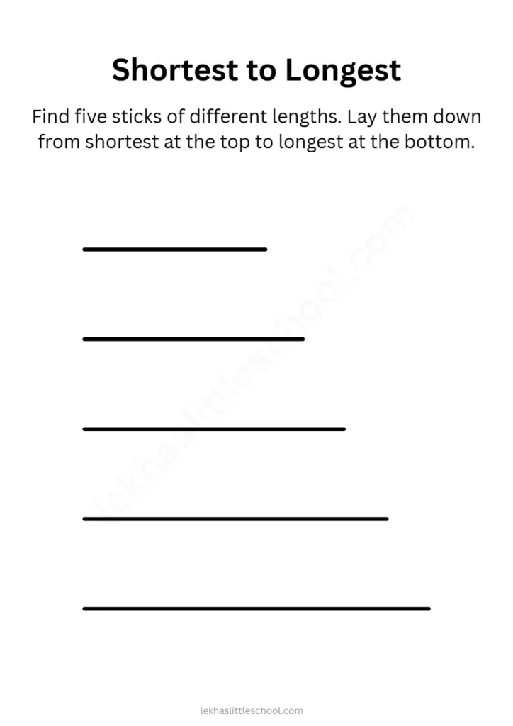 Shortest to Longest | Free Printable Outdoor Measurement Activity